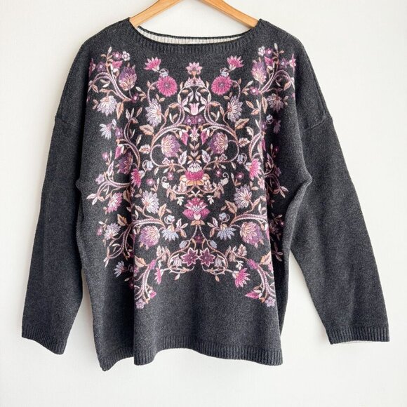 J.Jill Enchanted Florals Sweater XL - Picture 1 of 6